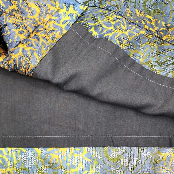 ART BATIK Button Up Blouse Women M Blue VTG Retro Unique Handmade Romantic Y2K - Picture 8 of 10